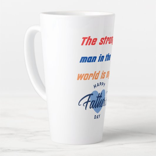Strongest Man 👔 fröhliches Design für einen Helde Milchtasse (Linke Ecke)