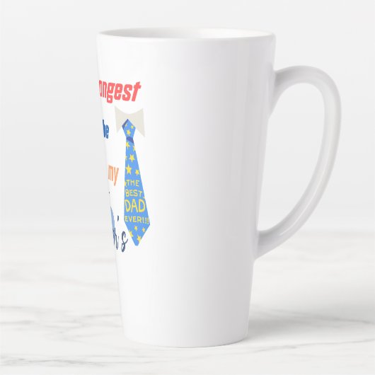 Strongest Man 👔 fröhliches Design für einen Helde Milchtasse (Rechts)