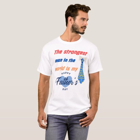 Strongest Man 👔 fröhliches Design für einen Helde T-Shirt (Vorne ganz)
