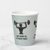 Strongman Hebe Gewichte - männliche Ermutigung Pappbecher (Vorderseite)