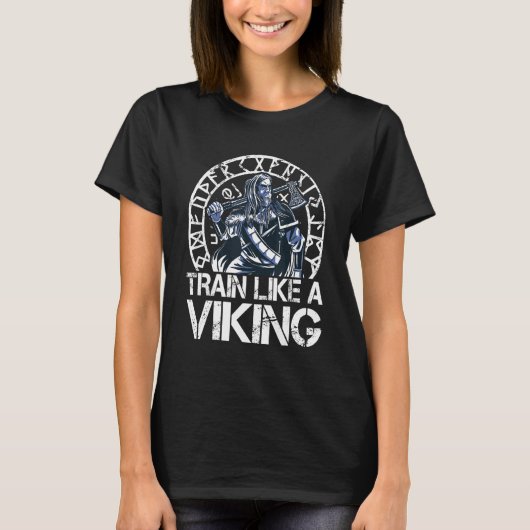 Strongman Train wie ein Viking Strongman Workout E T-Shirt (Vorderseite)