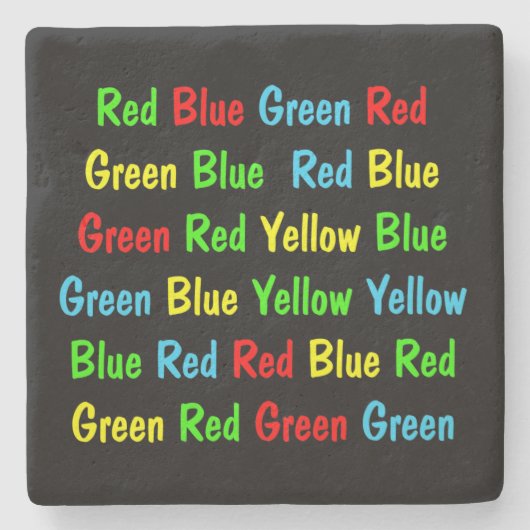 Stroop Test Color Names Steinuntersetzer (Vorderseite)