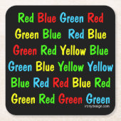 Stroop Test (dunkel) Rechteckiger Pappuntersetzer (Vorderseite)