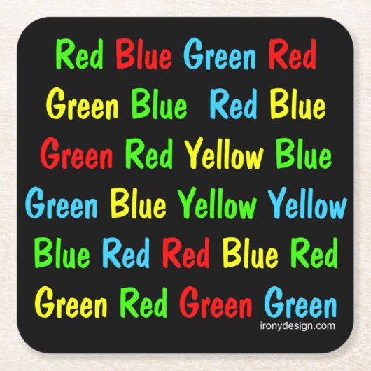 Stroop Test (dunkel) Rechteckiger Pappuntersetzer (Vorderseite)