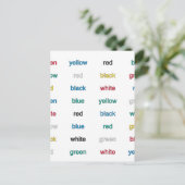 Stroop Test Englisch Postkarte (Stehend Vorderseite)