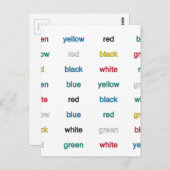 Stroop Test Englisch Postkarte (Vorne/Hinten)