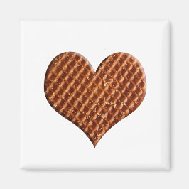 Stroopwafel hartjes magnet