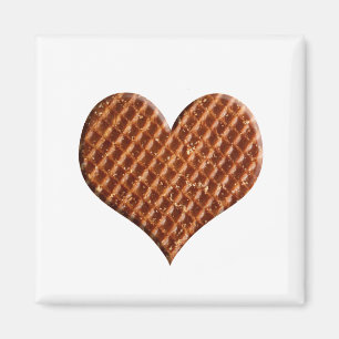 Stroopwafel hartjes magnet