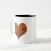 Stroopwafel hartjes zweifarbige tasse (Vorderseite Links)