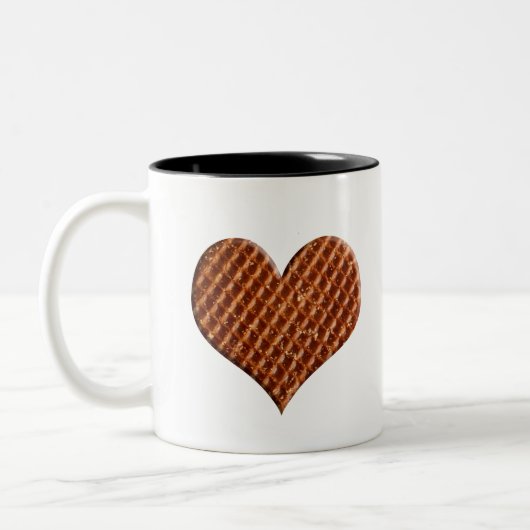 Stroopwafel hartjes zweifarbige tasse (Links)