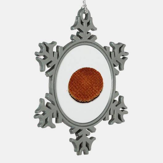 Stroopwafel Schneeflocken Zinn-Ornament (Links)