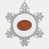 Stroopwafel Schneeflocken Zinn-Ornament (Vorderseite)