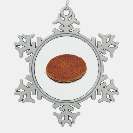 Stroopwafel Schneeflocken Zinn-Ornament (Vorderseite)