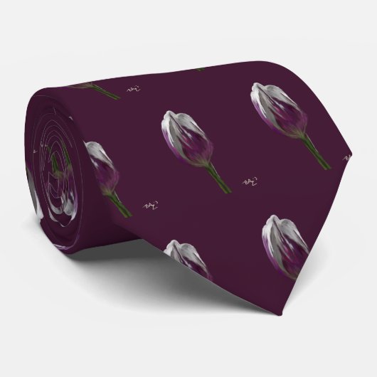 Stropdas tulp paars krawatte (Gerollt)