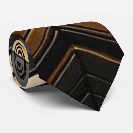 Stropdas zwart goud krawatte (Gerollt)