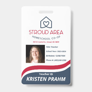 Stroud Area Homeschool Lehrer/Eltern-ID Ausweis