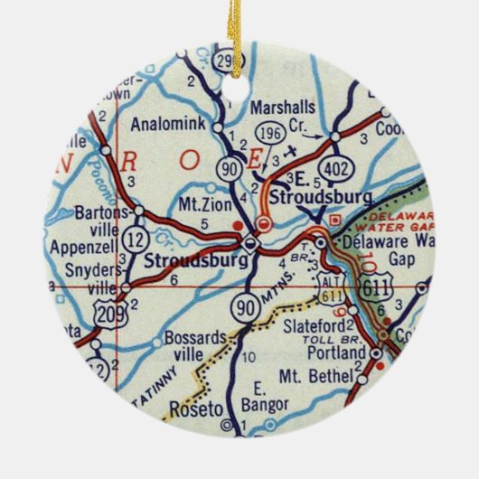 Stroudsburg PA Keramik Ornament (Hinten)