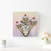 STRUCTUBE ROBOTER-CARTOON-UHR-QUADRAT QUADRATISCHE WANDUHR (Zuhause)