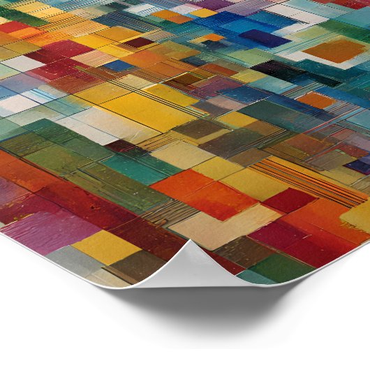 Structural Chaos Art: Technical Grid Break Tile Poster (Ecke)