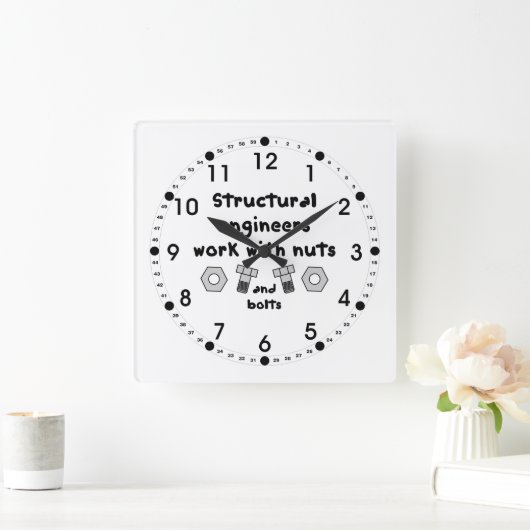 Structural Engineers Work Quadratische Wanduhr (Zuhause)