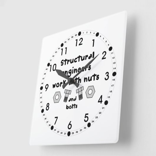 Structural Engineers Work Quadratische Wanduhr (Winkel)