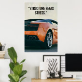 Structure Beats Stress Car Quote Poster (Heimbüro)