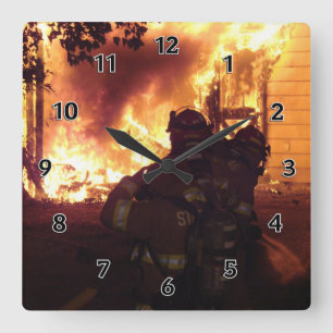 Structure Fire Quadratische Wanduhr