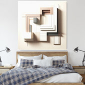 Structured Geometric Blocks Leinwanddruck (Insitu (Schlafzimmer))
