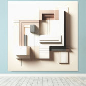 Structured Geometric Blocks Leinwanddruck (Insitu (Holzboden))