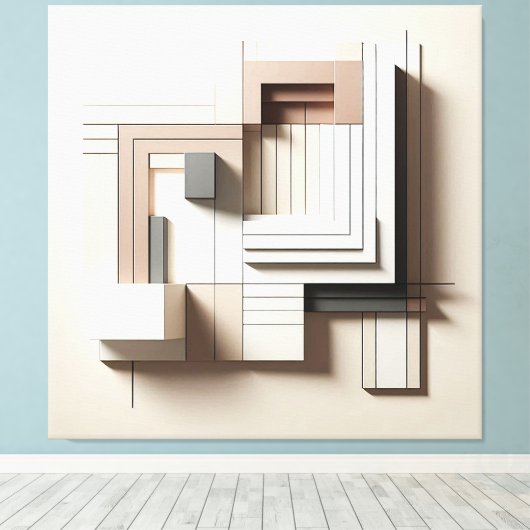 Structured Geometric Blocks Leinwanddruck (Insitu (Holzboden))