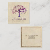 Strudel-Baum des Lebens - violettes Lila Quadratische Visitenkarte (Vorne/Hinten)