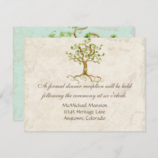 Strudel-Baum-laden der Wurzel Antiqued Einladung (Vorne/Hinten)