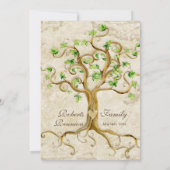 Strudel-Baum-laden Wurzeln Antiqued Einladung (Rückseite)