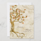 Strudel-Baum-Wurzeln Antiqued das mit Monogramm Einladung (Rückseite)