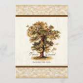 Strudel-Baum-Wurzeln Antiqued Pergament-Hochzeit Menükarte (Rückseite)