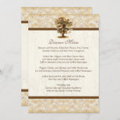 Strudel-Baum-Wurzeln Antiqued Pergament-Hochzeit Menükarte (Vorne/Hinten)