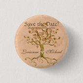 Strudel-Baum-Wurzeln Antiqued Pergament Save the Button (Vorderseite)