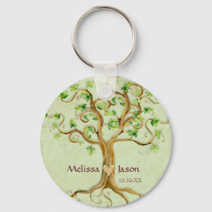 Strudel-Baum-Wurzeln Antiqued personalisiertes Schlüsselanhänger