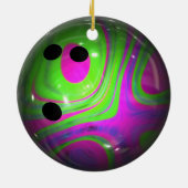 Strudel färbt Bowlings-Ball Keramik Ornament (Hinten)