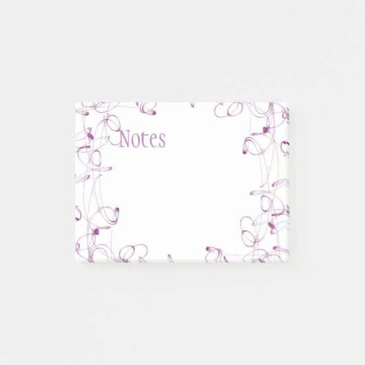 Strudel-lila Post-Itanmerkungen Post-it Klebezettel (Vorderseite)