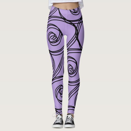 STRUDEL-MUSTER-ULTRAVIOLETTES durch Slipperywindow Leggings (Vorderseite)