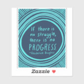 STRUGGGGGE FORTSCHRITTE Douglass Zitat blau Aufkleber (Blatt)