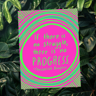 STRUGGGGGE FORTSCHRITTE Douglass Zitat Lime Green Postkarte