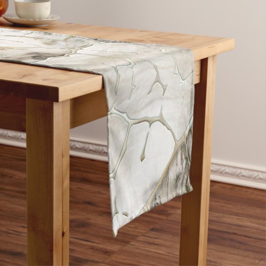 Struktur aus weißem Marmor und Perlleaf Kurzer Tischläufer (Beispiel)