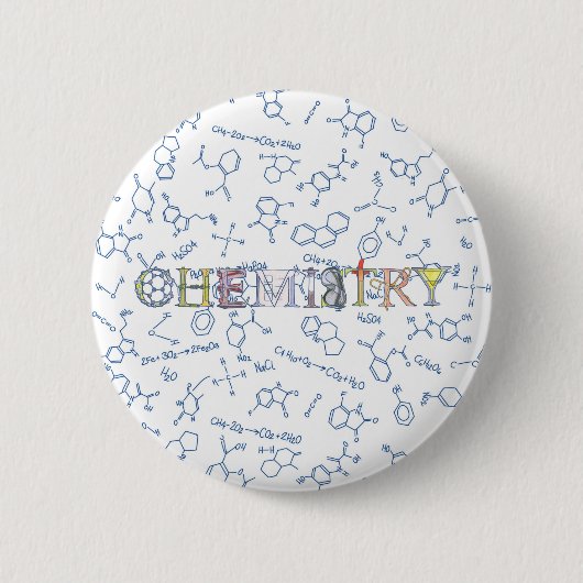 Struktur der Chemie und Typografie 6 cm Länge Button (Vorderseite)