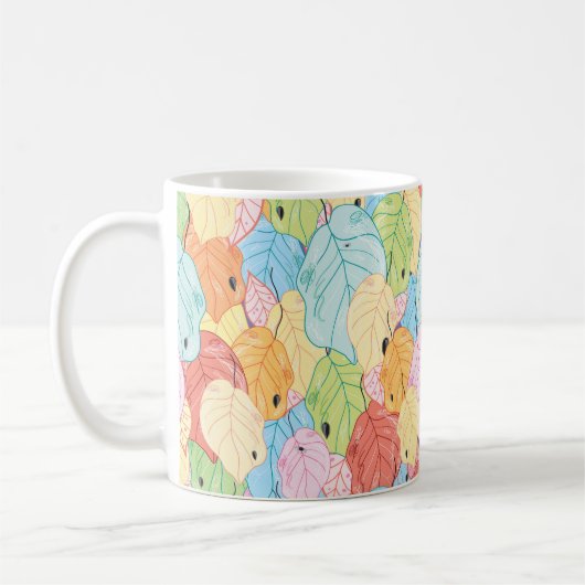 Struktur der hellen Blätter Kaffeetasse (Links)