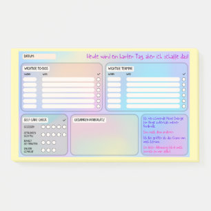 Struktur-Haftnotizen für Fokus & Self-Care  Post-it Klebezettel