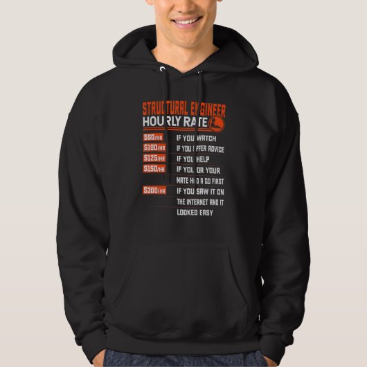 Struktur-Stundensatz Hoodie (Vorderseite)