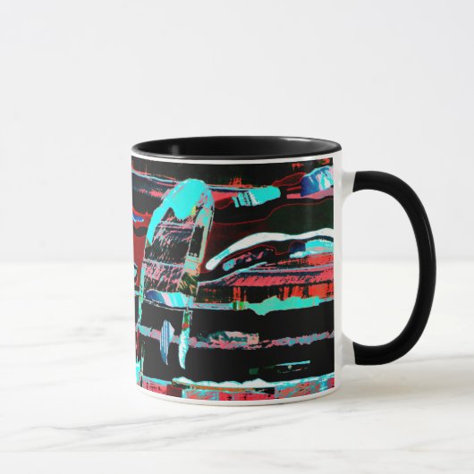 Strukturelle Interferenz – Abstrakter Kaffeebecher Tasse (Rechts)