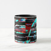 Strukturelle Interferenz – Abstrakter Kaffeebecher Tasse (Zentrum)